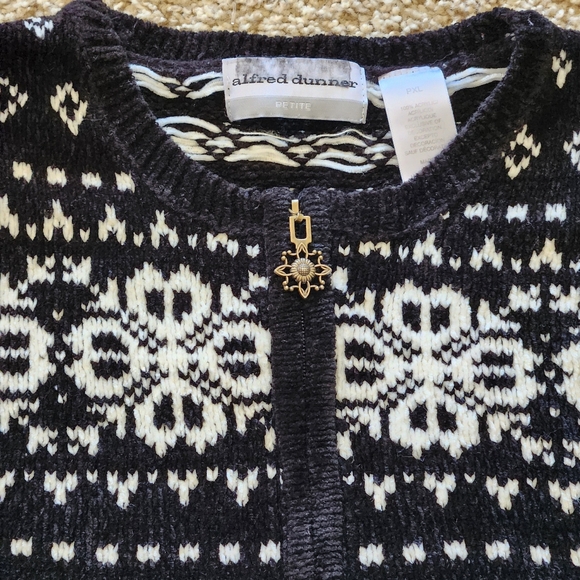 VTG Alfred Dunner Seasonal Cardigan Size Petite XL Color Black - Picture 5 of 8